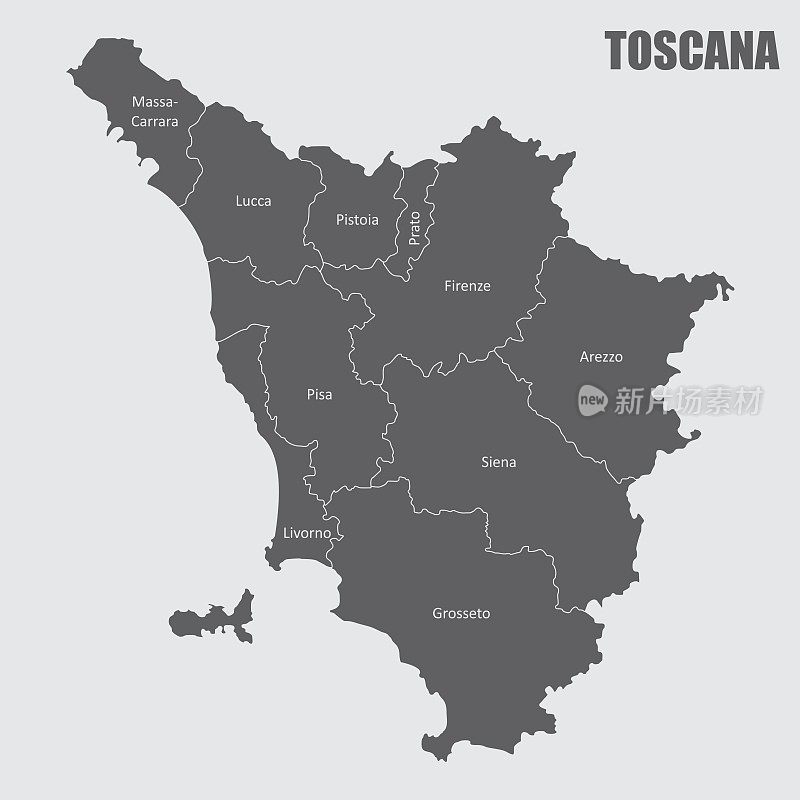 托斯卡纳行政区划图