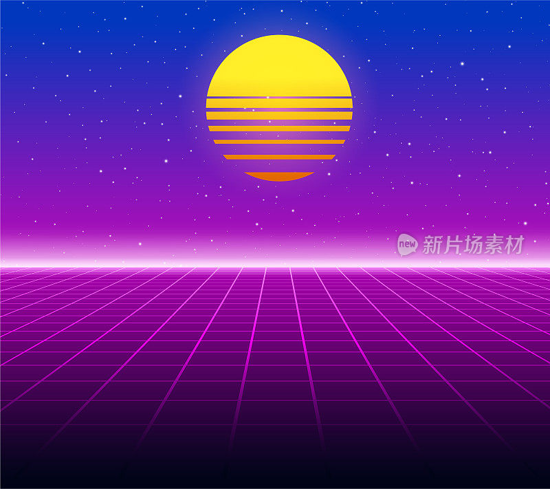 Synthwave复古的背景