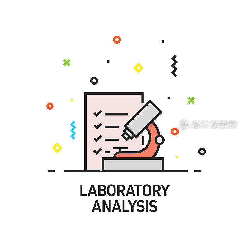 Laboratry分析图标。医疗保健和医疗概念矢量插图