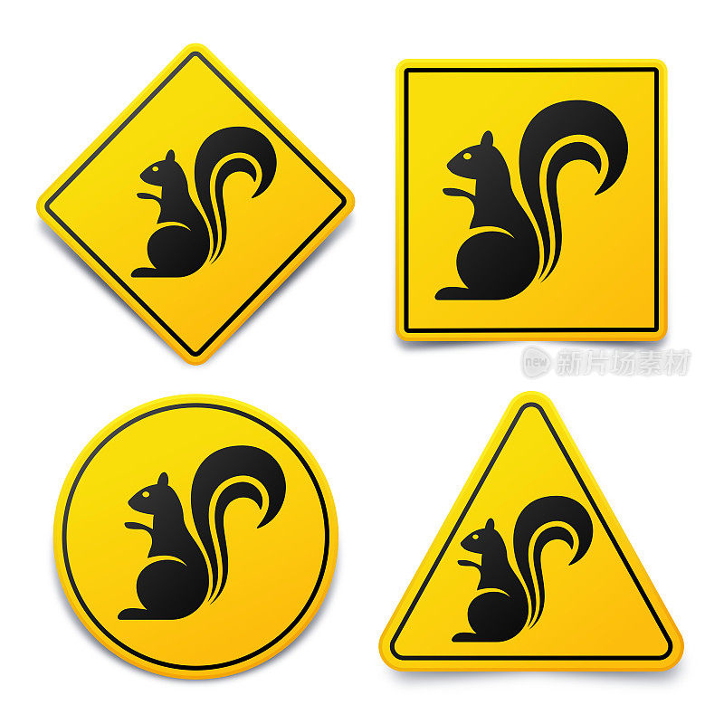 野生松鼠警告标志