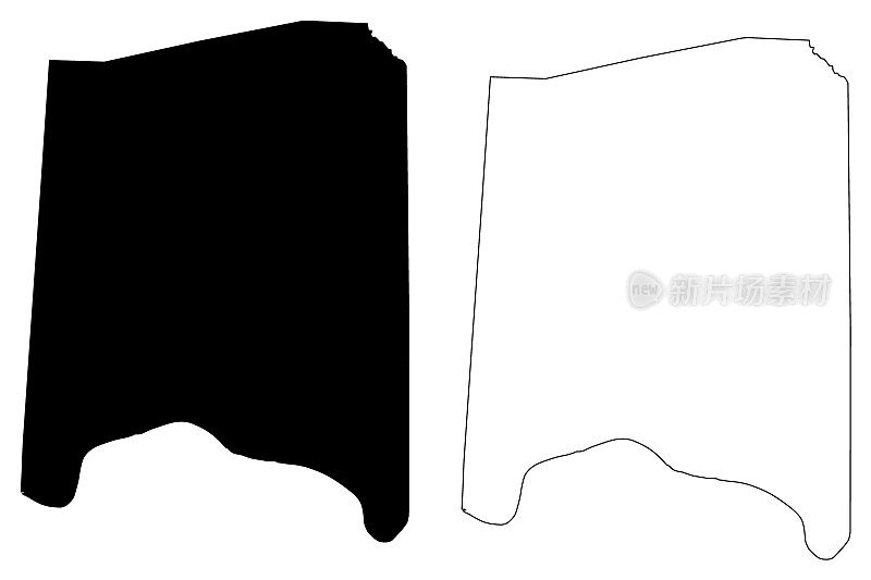 俄亥俄州亚当斯县(美国县，美国，美国)地图矢量插图，涂鸦草图亚当斯地图
