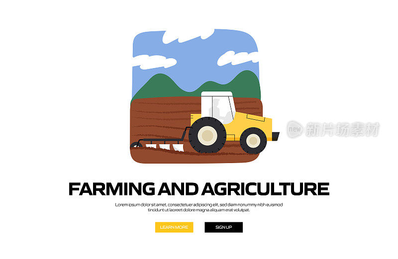 农业和农业概念矢量插图网站横幅，广告和营销材料，在线广告，商业演示等。