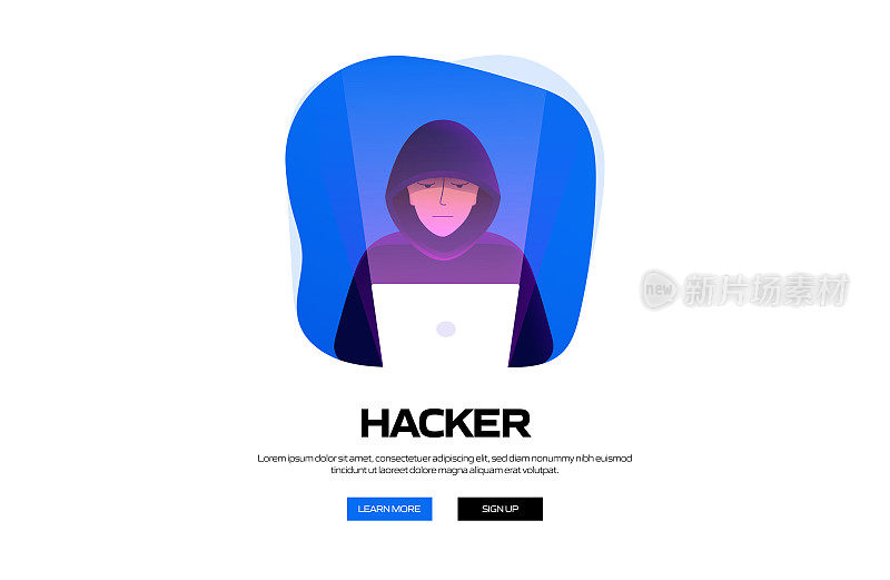 黑客，计算机犯罪概念矢量插图网站横幅，广告和营销材料，在线广告，业务演示等。