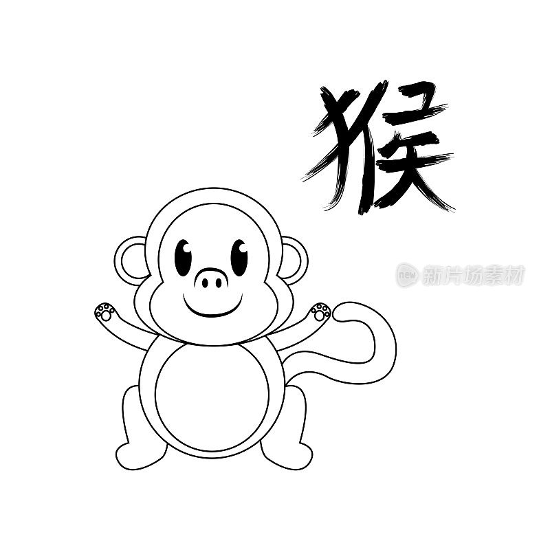 孤立可爱的猴子性格中国猴年生肖