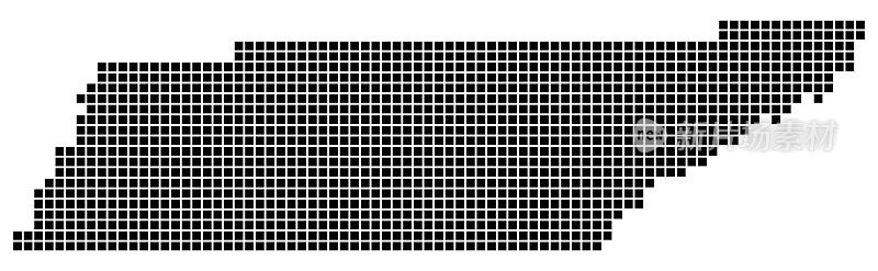 田纳西州地图方形点