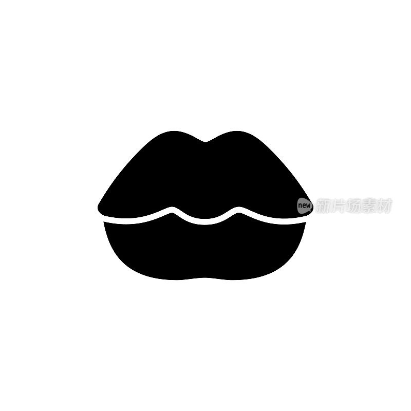 性感的黑色嘴唇，女性美丽的嘴