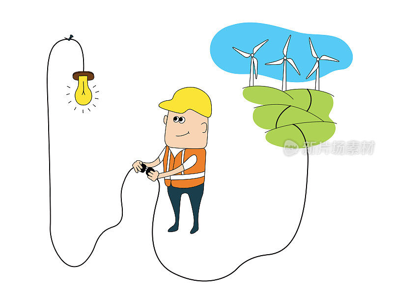 风力涡轮机可再生能源连接