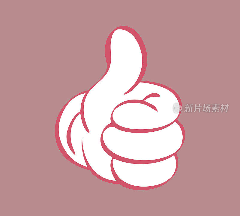 大拇指卡通风格的绘画