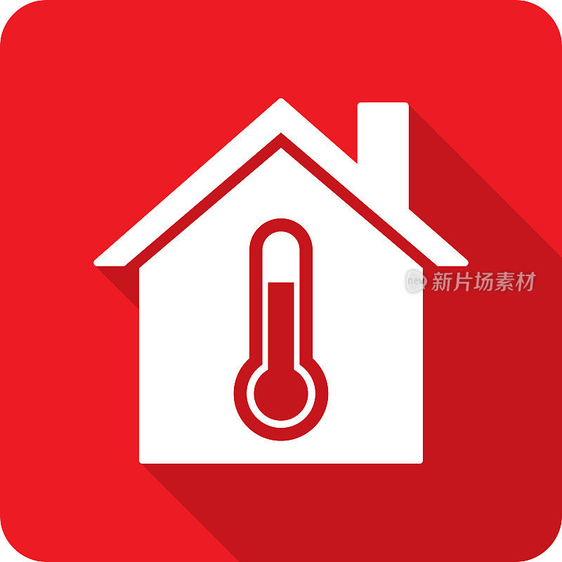房屋温度计图标剪影1