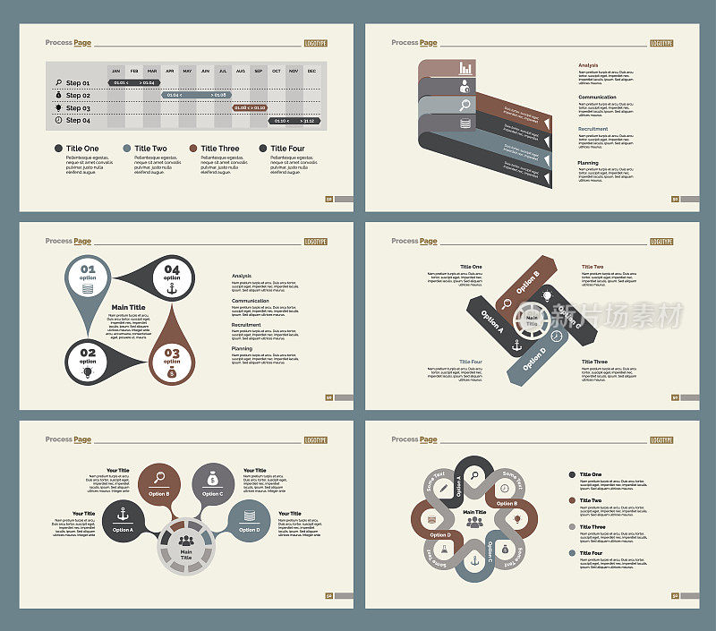 六个规划幻灯片模板集