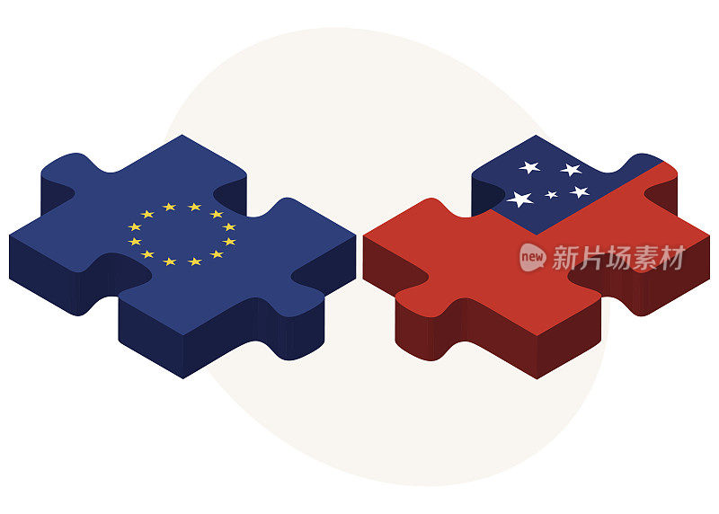 欧洲联盟和萨摩亚国旗的拼图