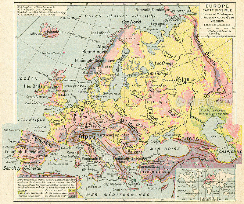 1887年欧洲物理地图