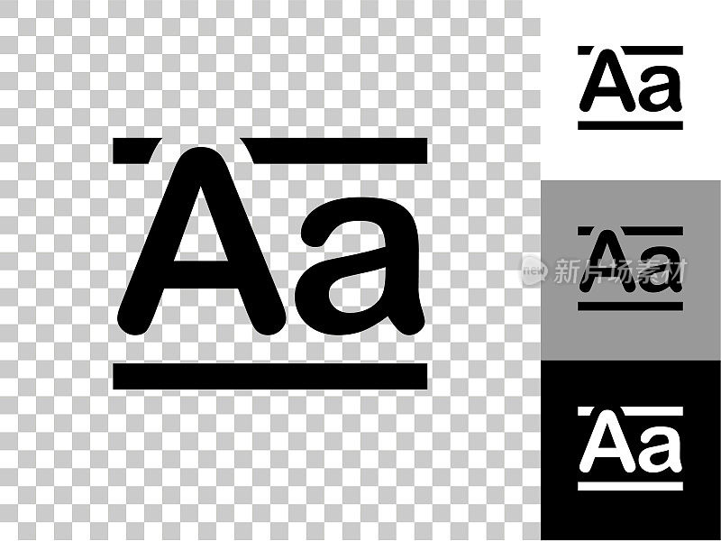 字母A图标上的棋盘透明背景