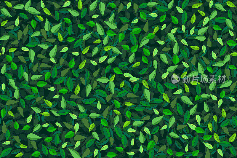 绿色手绘树叶背景