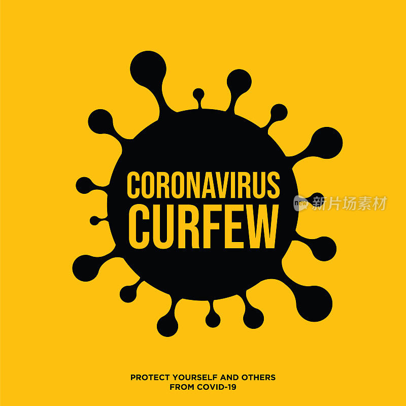 关于冠状病毒或Covid-19病媒插图的警告标志