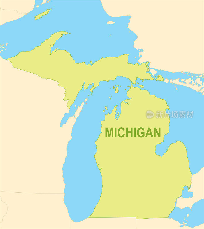 密歇根州平面地图