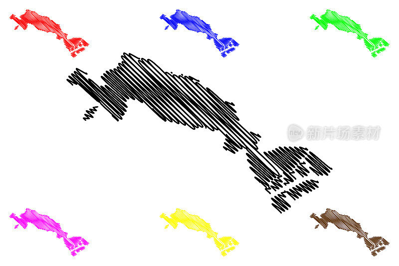 川崎市(日本州，岛国，神奈川县)地图矢量插图，涂鸦草图川崎市地图