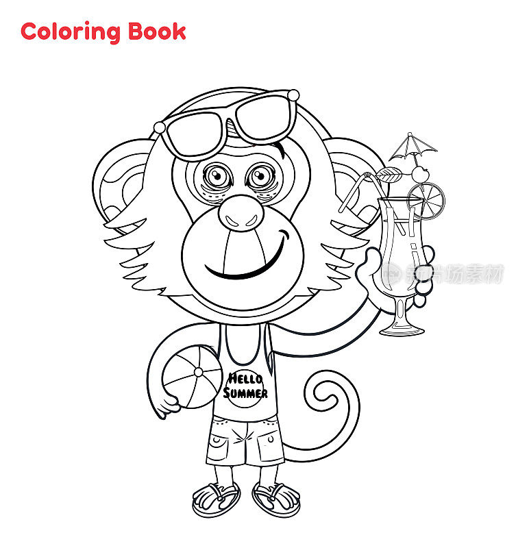 可爱的黑猩猩涂色书