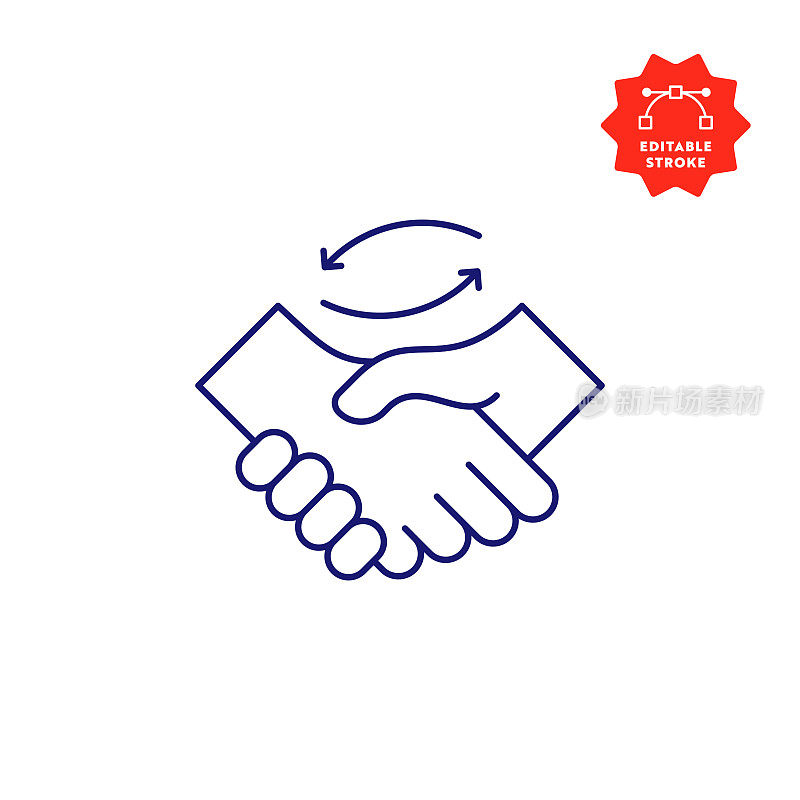 协作图标与可编辑的描边