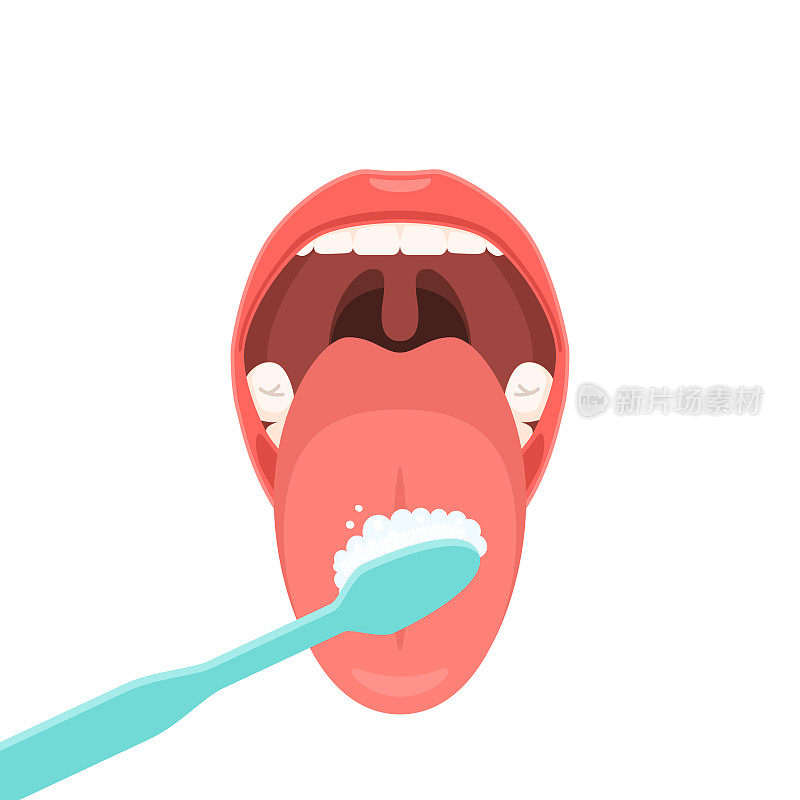 用牙刷清洁舌头