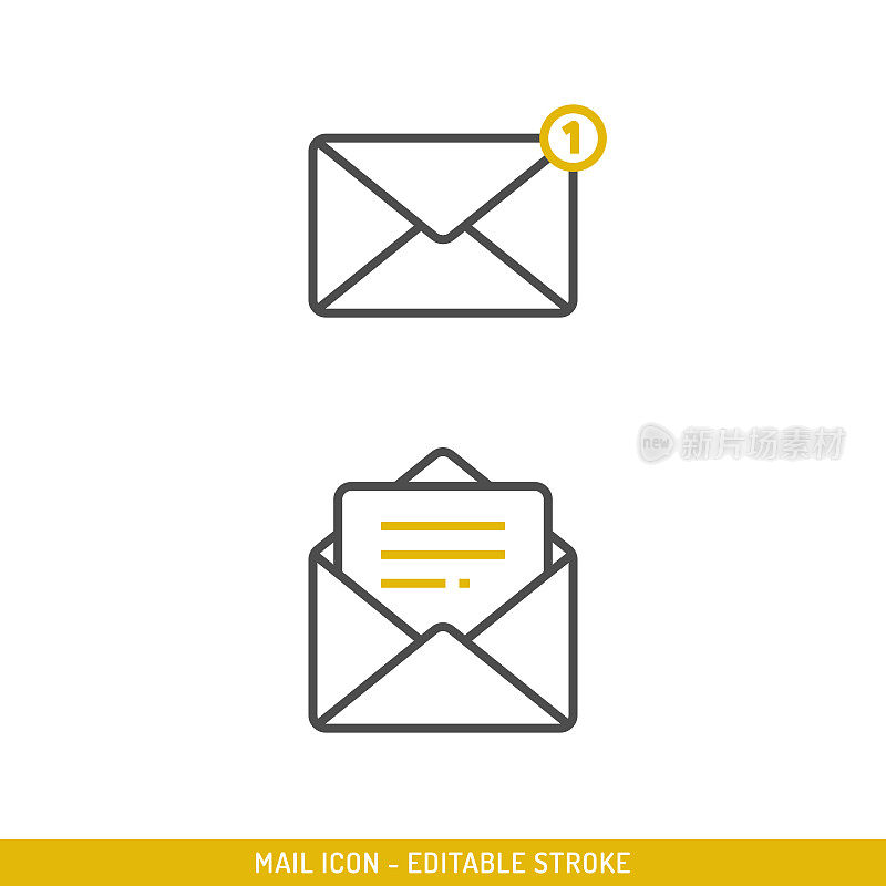 邮件或邮箱图标矢量设计。