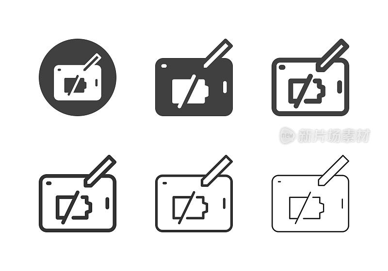 平板电脑空电池图标-多系列