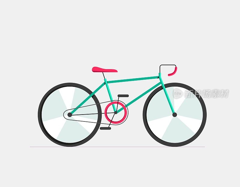 运动自行车，山地车。自行车运动的概念。平面矢量插图孤立在白色背景上。