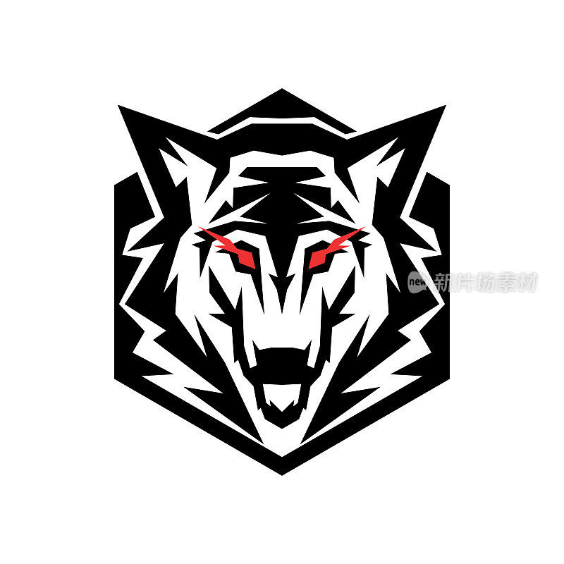 动物狼几何标志设计
