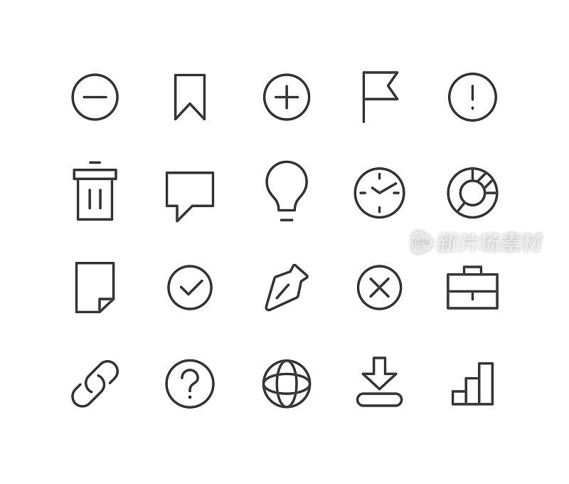 用户界面图标集-经典线系列