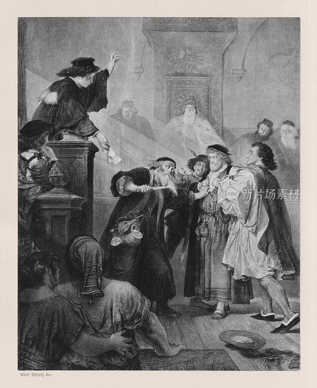 威廉・莎士比亚的《威尼斯商人》,1886年出版