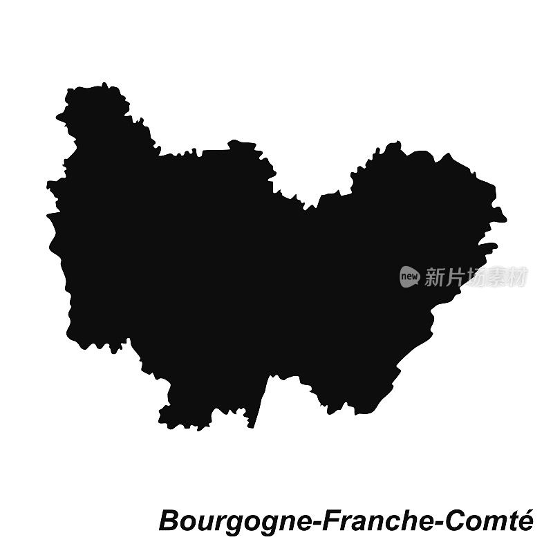 Bourgogne-Franche-Comté矢量剪影图