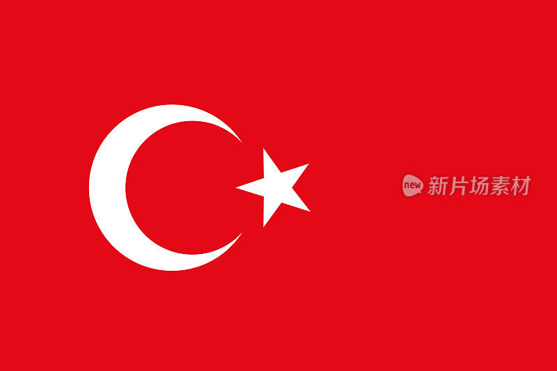 土耳其国旗，比例正确