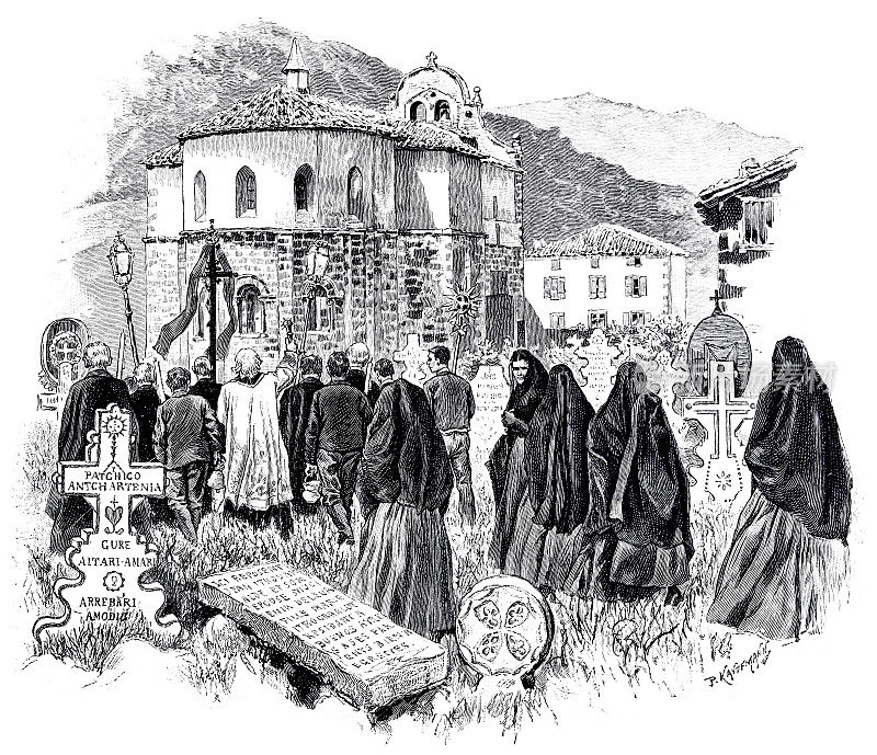 巴斯克地区，葬礼在墓地举行