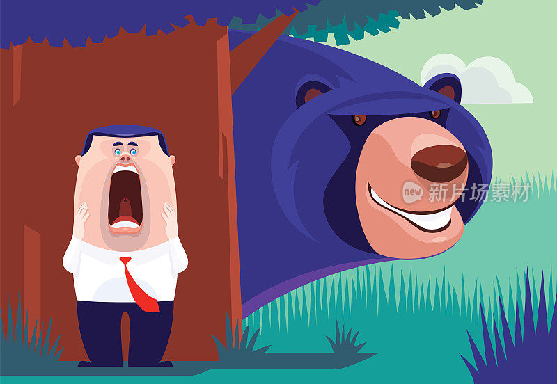 商人尖叫着在森林里遇见熊