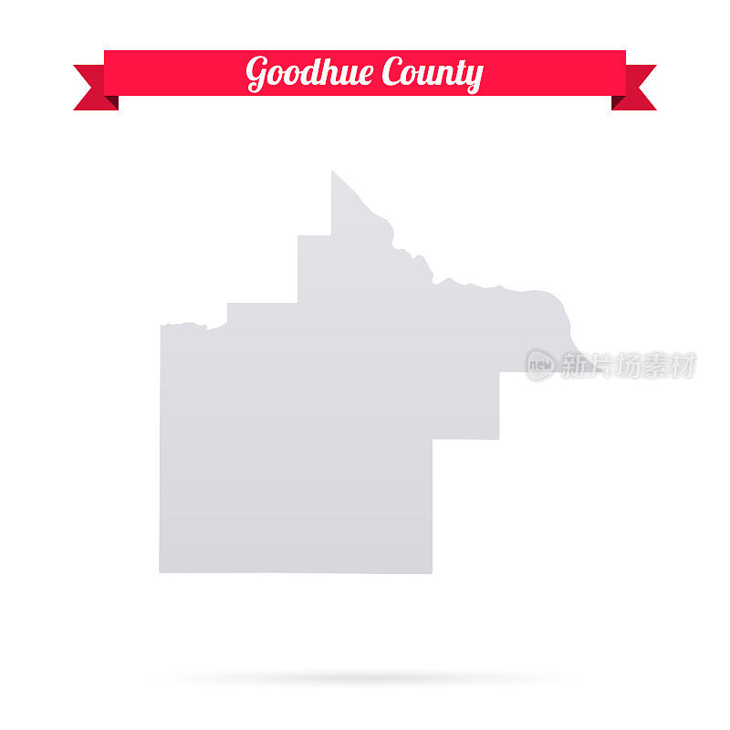 明尼苏达州的古德休县。白底红旗地图