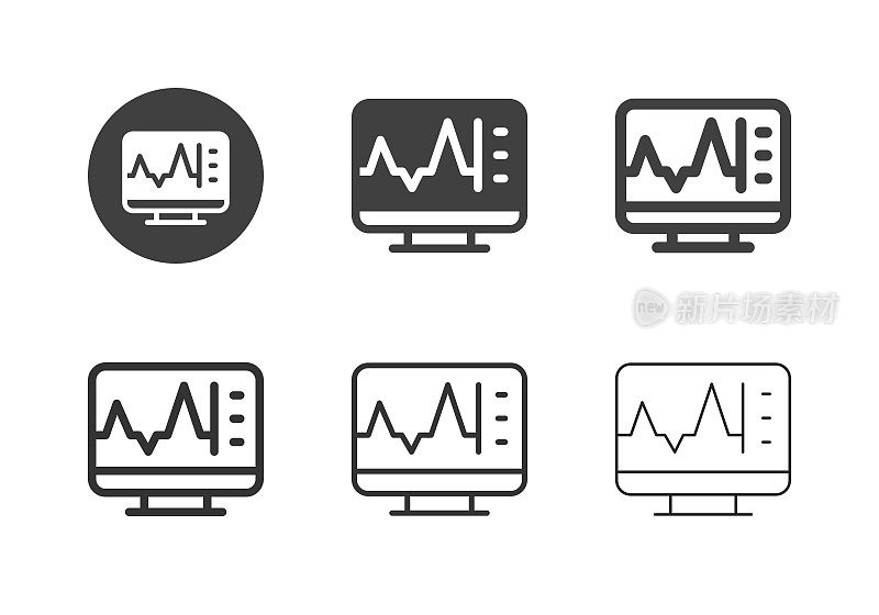 心率监视器图标-多系列