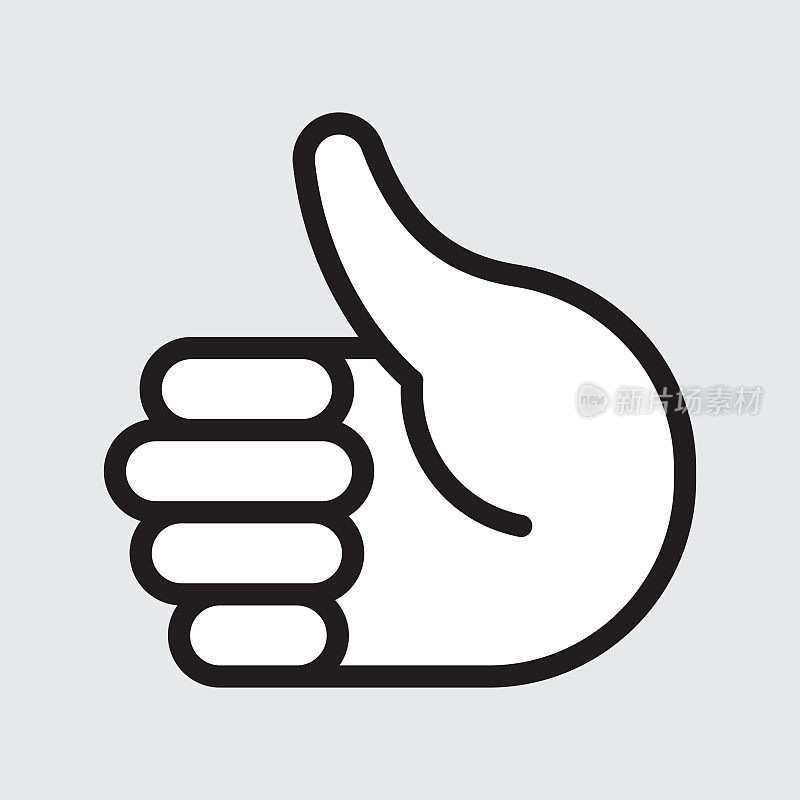 手图标与白色填充-可编辑的笔触
