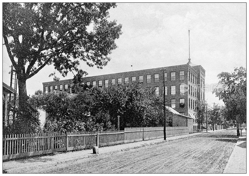马萨诸塞州汉普顿县的古董图片:斯普林菲尔德奥尔良街的国家纸业公司