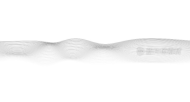 抽象的纤细波浪图案设计元素