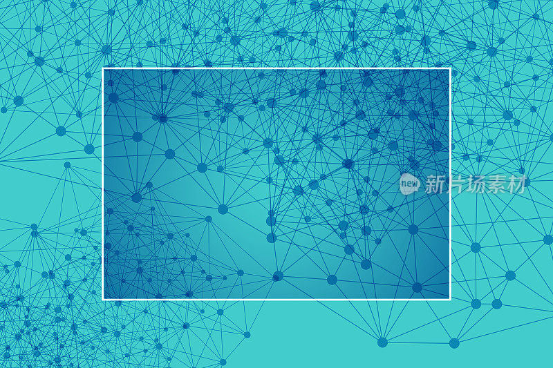 摘要蓝色背景下的数字网络连接结构。