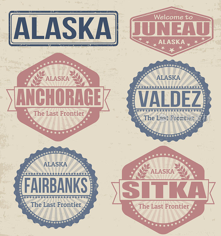 阿拉斯加城市邮票