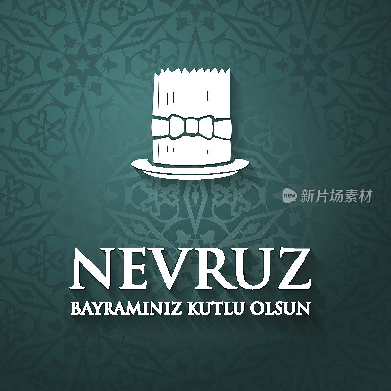 Nowruz的问候。伊朗的新年。“Novruz节日快乐”土耳其语