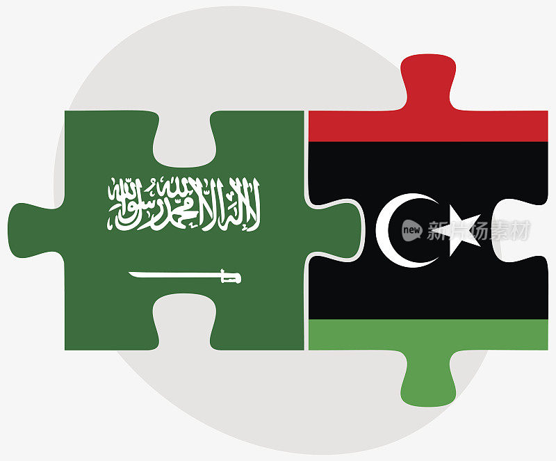 沙特阿拉伯和利比亚国旗