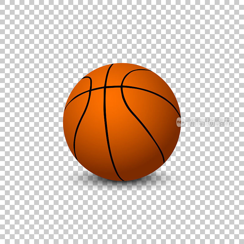 矢量篮球孤立在空白背景。向量篮球球