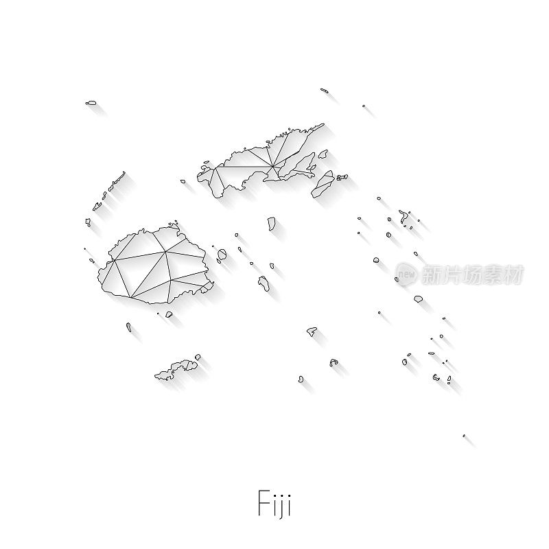 斐济地图连接-网络网格上的白色背景