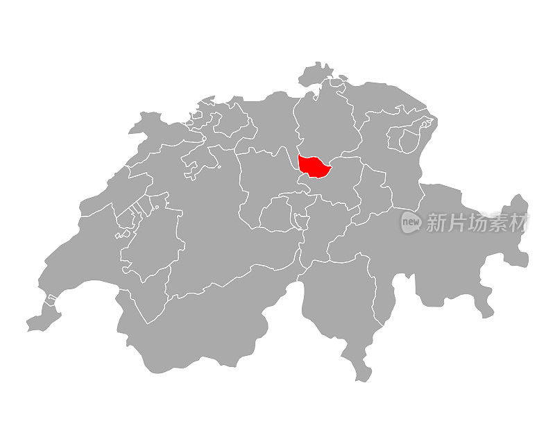瑞士楚格地图