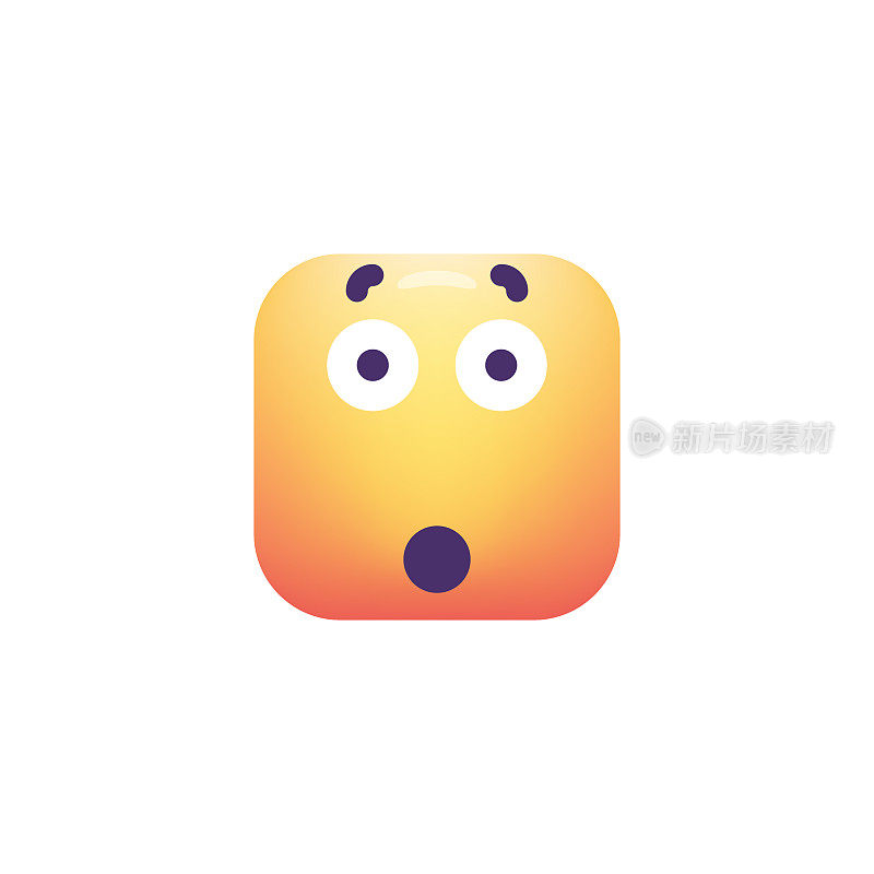 Emoticon设计立方体形状颜色渐变