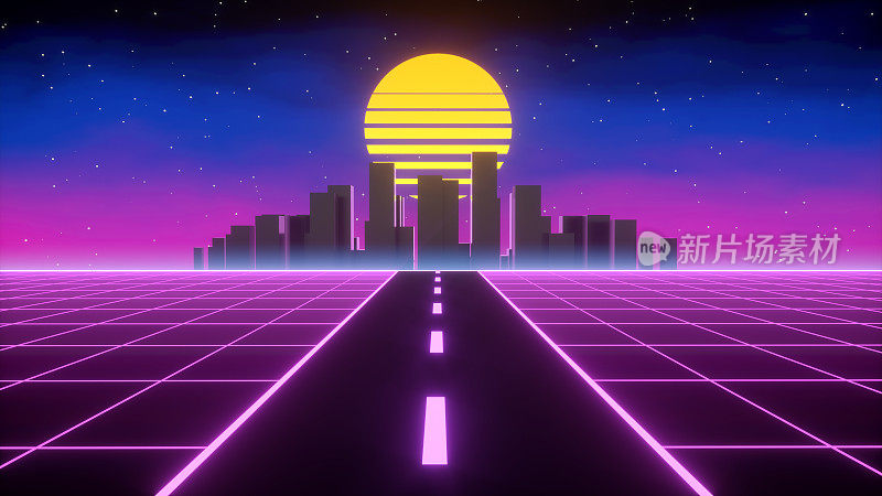 Synthwave复古的背景