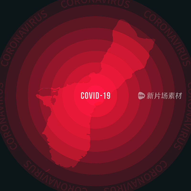 关岛2019冠状病毒病蔓延地图。冠状病毒爆发