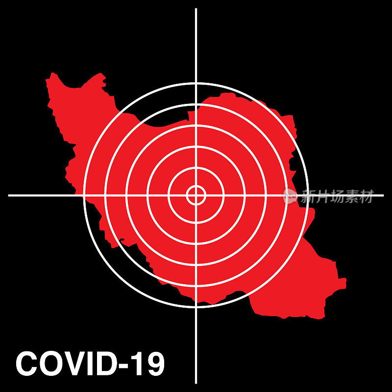 COVID-19伊朗目标地图图标